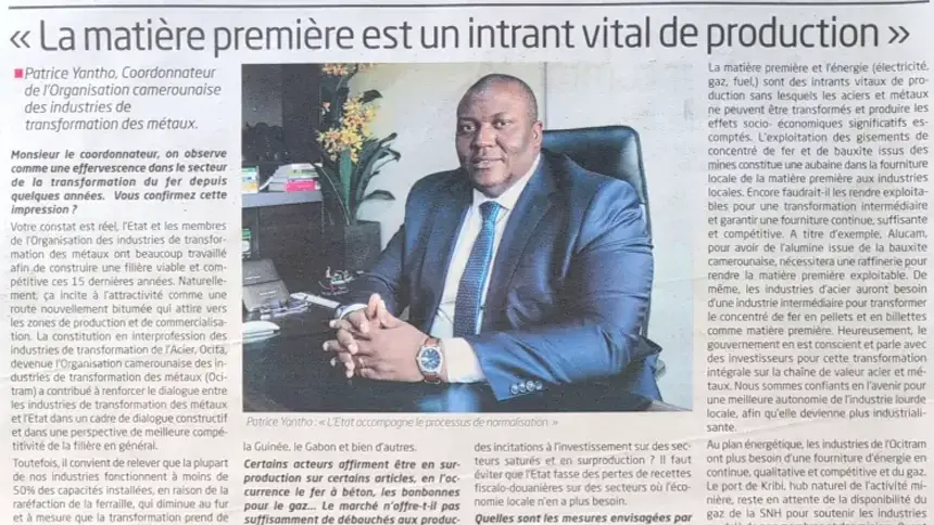La matière première est un intrant vital de production